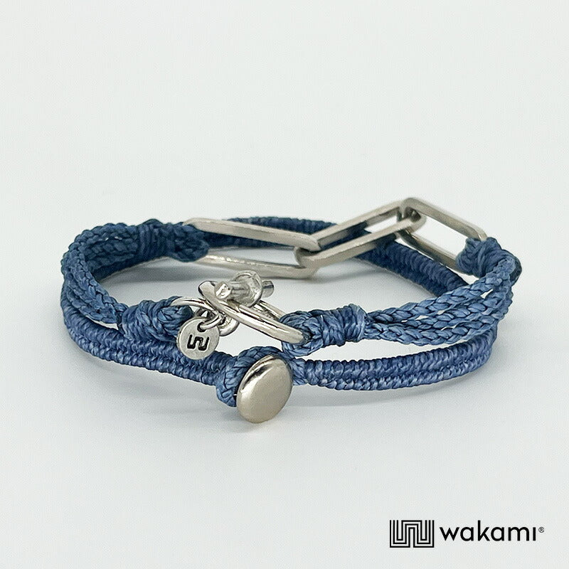 [wakami] ワカミ ブレスレット 2ストランド DENIM デニム ブルー waan2023-01-03 ＜ 2Strand Bracelet 男女兼用 ユニセックス フェアトレード 手作り グァテマラ産 ＞【メール便送料無料】