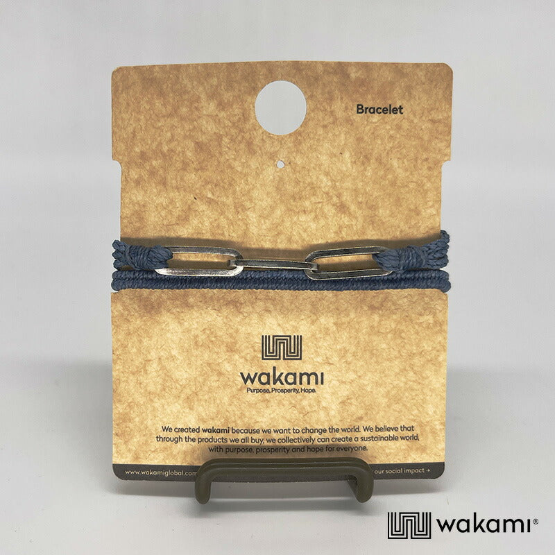 [wakami] ワカミ ブレスレット 2ストランド DENIM デニム ブルー waan2023-01-03 ＜ 2Strand Bracelet 男女兼用 ユニセックス フェアトレード 手作り グァテマラ産 ＞【メール便送料無料】