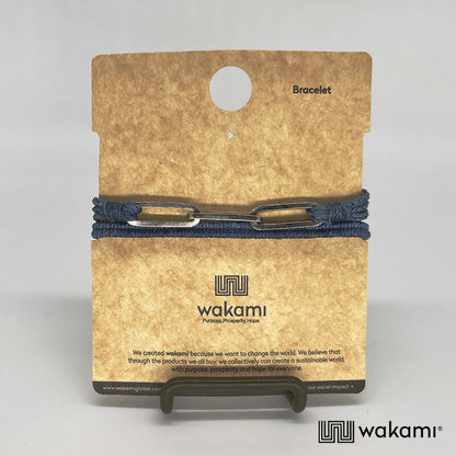 [wakami] ワカミ ブレスレット 2ストランド DENIM デニム ブルー waan2023-01-03 ＜ 2Strand Bracelet 男女兼用 ユニセックス フェアトレード 手作り グァテマラ産 ＞【メール便送料無料】