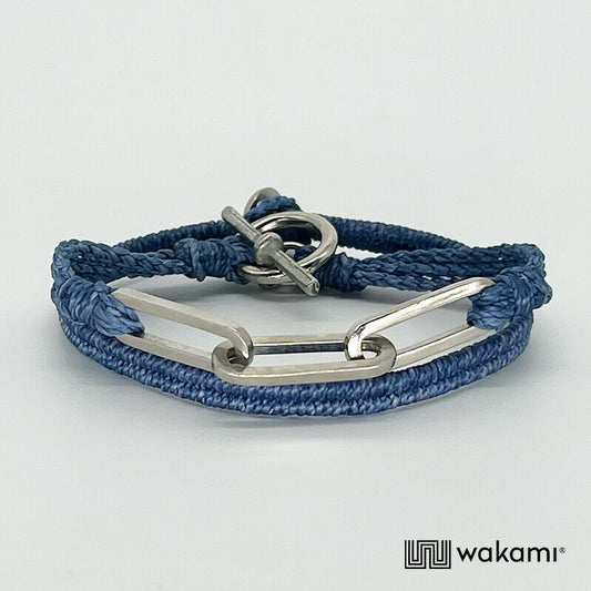 [wakami] ワカミ ブレスレット 2ストランド DENIM デニム ブルー waan2023-01-03 ＜ 2Strand Bracelet 男女兼用 ユニセックス フェアトレード 手作り グァテマラ産 ＞【メール便送料無料】