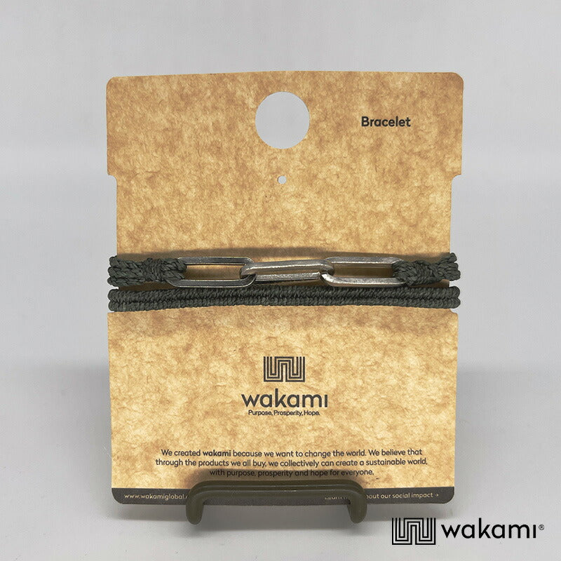 [wakami] ワカミ ブレスレット 2ストランド OLIVE オリーブ waan2023-01-04 ＜ 2Strand Bracelet 男女兼用 ユニセックス フェアトレード 手作り グァテマラ産 ＞【メール便送料無料】