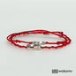 [wakami] ワカミ アンクレット 2ストランド RED レッド waan2023-03-01 ＜ 2Strand Anklets 男女兼用 ユニセックス フェアトレード 手作り グァテマラ産 ＞【メール便送料無料】