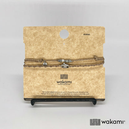 [wakami] ワカミ アンクレット 2ストランド ECRU ナチュラル waan2023-03-02 ＜ 2Strand Anklets 男女兼用 ユニセックス フェアトレード 手作り グァテマラ産 ＞【メール便送料無料】