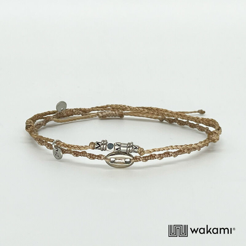 [wakami] ワカミ アンクレット 2ストランド ECRU ナチュラル waan2023-03-02 ＜ 2Strand Anklets 男女兼用 ユニセックス フェアトレード 手作り グァテマラ産 ＞【メール便送料無料】