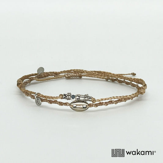 [wakami] ワカミ アンクレット 2ストランド ECRU ナチュラル waan2023-03-02 ＜ 2Strand Anklets 男女兼用 ユニセックス フェアトレード 手作り グァテマラ産 ＞【メール便送料無料】