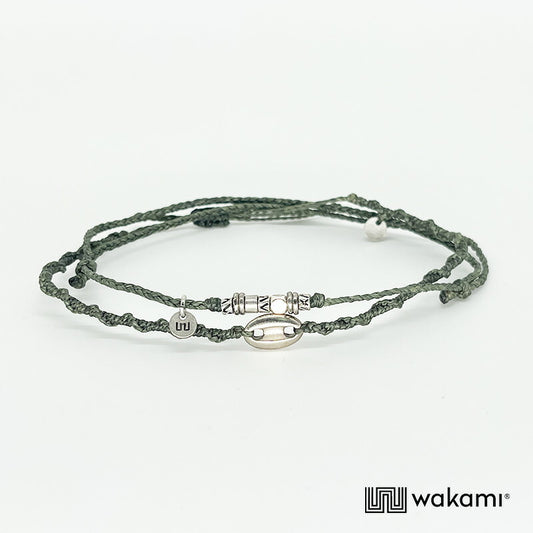 [wakami] ワカミ アンクレット 2ストランド OLIVE オリーブ waan2023-03-04 ＜ 2Strand Anklets 男女兼用 ユニセックス フェアトレード 手作り グァテマラ産 ＞【メール便送料無料】