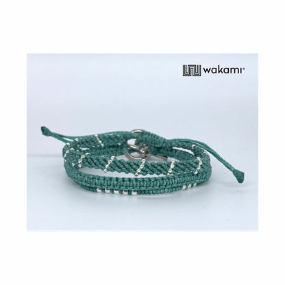 [wakami] ワカミ ブレスレット 3ストランド ターコイズ WAAN2111-TUR ＜ 3Strand Stone bracelet 男女兼用 ユニセックス フェアトレード 手作り グァテマラ産 ＞【メール便送料無料】