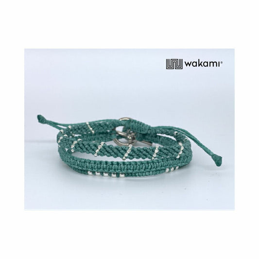 [wakami] ワカミ ブレスレット 3ストランド ターコイズ WAAN2111-TUR ＜ 3Strand Stone bracelet 男女兼用 ユニセックス フェアトレード 手作り グァテマラ産 ＞【メール便送料無料】