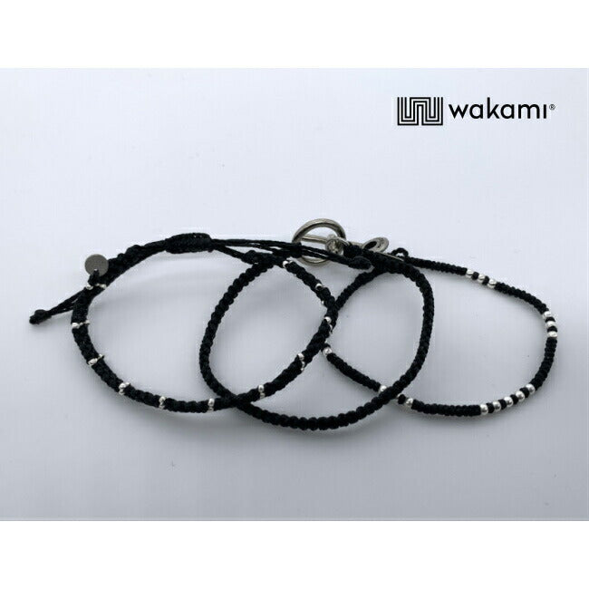[wakami] ワカミ ブレスレット 3ストランド ブラック WAAN2111-BLK ＜ 3Strand Stone bracelet 男女兼用 ユニセックス フェアトレード 手作り グァテマラ産 ＞【メール便送料無料】