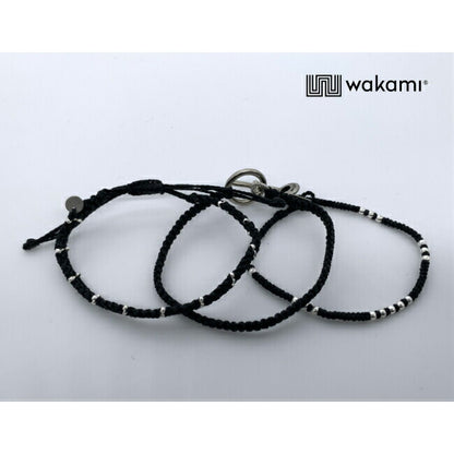 [wakami] ワカミ ブレスレット 3ストランド ブラック WAAN2111-BLK ＜ 3Strand Stone bracelet 男女兼用 ユニセックス フェアトレード 手作り グァテマラ産 ＞【メール便送料無料】