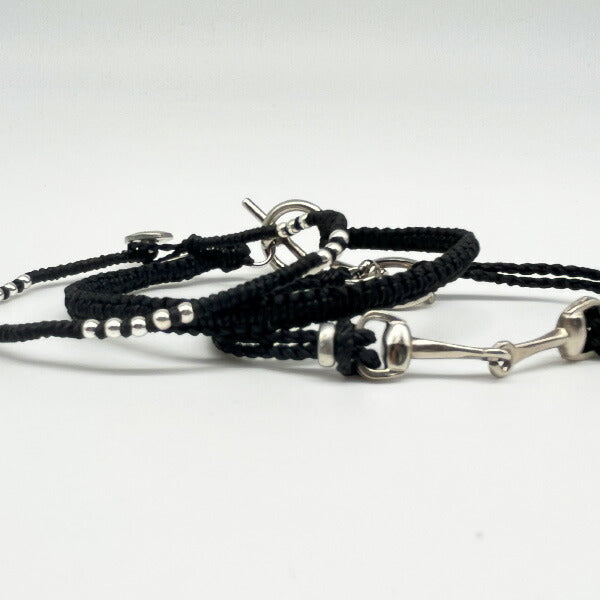 [wakami] ワカミ ブレスレット 3ストランド ブラック WAAN2201-03 ＜ 3Strand Horse Bit Bracelets 男女兼用 ユニセックス フェアトレード 手作り グァテマラ産 ＞【メール便送料無料】