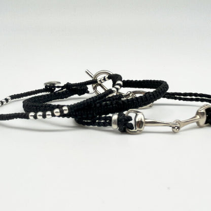 [wakami] ワカミ ブレスレット 3ストランド ブラック WAAN2201-03 ＜ 3Strand Horse Bit Bracelets 男女兼用 ユニセックス フェアトレード 手作り グァテマラ産 ＞【メール便送料無料】